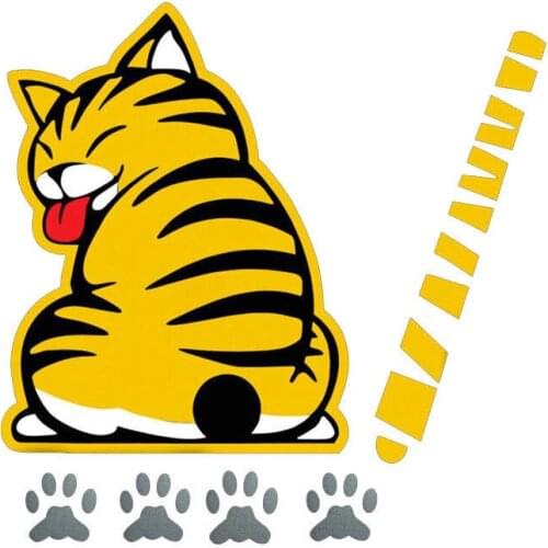 SZWL Creative Cat Moving Tail Paws Car Stickers Windshield Rear 3D Window Wiper Cartoon Decal Sticker Funny Exterior,25cm*19cm