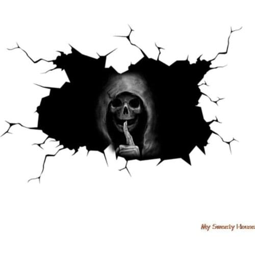 Halloween Window Stickers Glass Door Cute Skull Horror Ghost Party DIY Decoration Happy Halloween Decor For Home Car