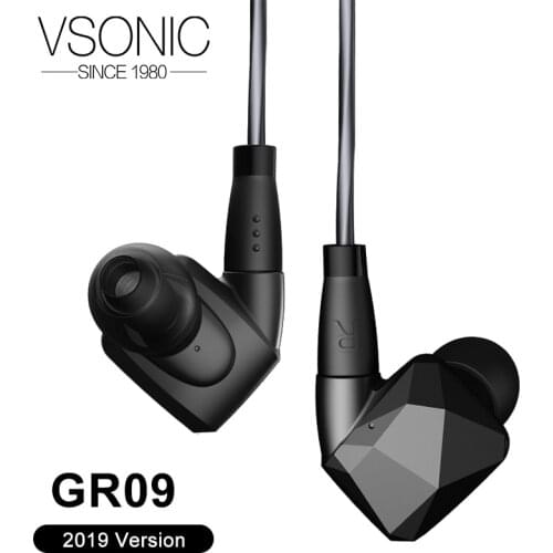 VSONIC GR09 2019 Dynamic Driver HIFI In-Ear Earphone Professional Noise Isolation IEM with MMCX Detachable cable