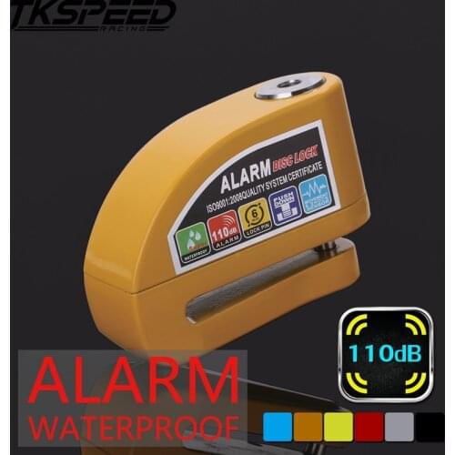 Waterproof Motorcycle Alarm Lock With Reminder Rope 110db Security Alert Anti-theft Warning Moto Disc Brake Lock For Bike