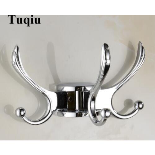 Rotation three hooks chrome wall clothes rack cloth hook wall hook Robe Hook for Bathroom Hanger Accessory Hanger