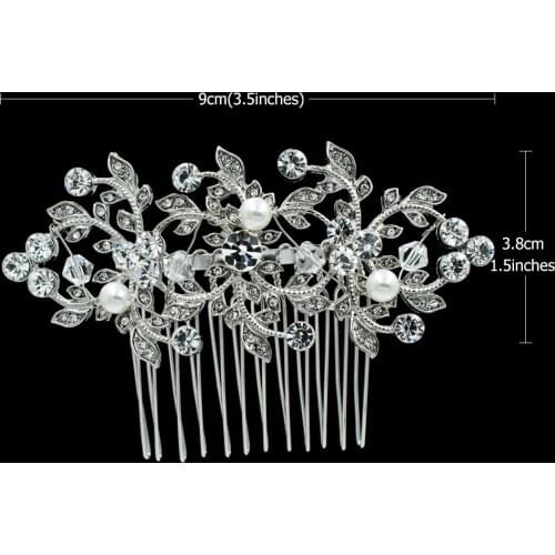 Crystals Rhinestone Imitation Pearls Hair Side Comb Hairpins For Bridal Wedding Hair Accessories Women Headpiece Jewelry FA5052
