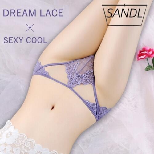 SANDL Womens Underpants Sexy Lace Low Waist Triangle Panties High Quality Soft Seamless Female Breathable Short Tights