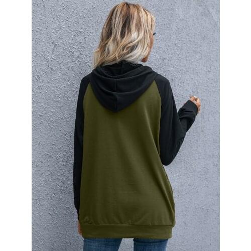 Hoodies Women Spring Autumn Loose Pocket O-Neck Long Sleeve Color Matching Sweatshirts Women Clothing 2021 Oversize Itself Hoody