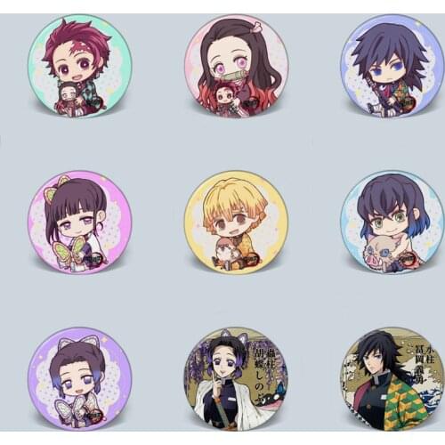 1PC Demon Slayer: Kimetsu no Yaiba Anime Cartoon Badge Kamado Tanjirou Character Costume Brooch Pin for Cosplay Accessories