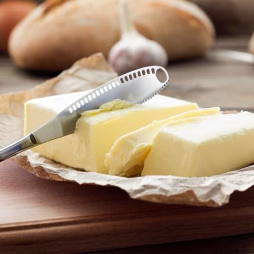 1pcs Stainless Steel Butter Knife Cheese Butter Cutter With Hole Multi-Function Wipe Cream Bread Jam Knife Kitchen Gadgets