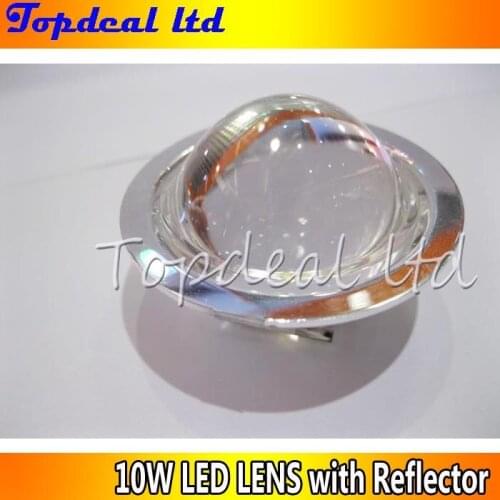 10set x Diameter 44mm Optical Glass Lens +Lens Reflector for 10w led chip 60-80degree