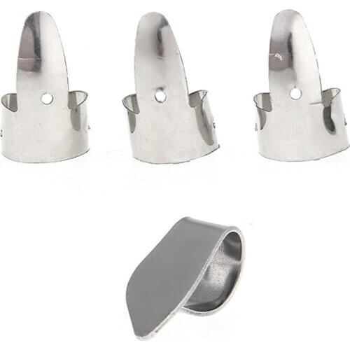 3Pcs Metal Ukulele Banjo Guitar Finger Picks and 1Pcs Thumb Pick Plectrums