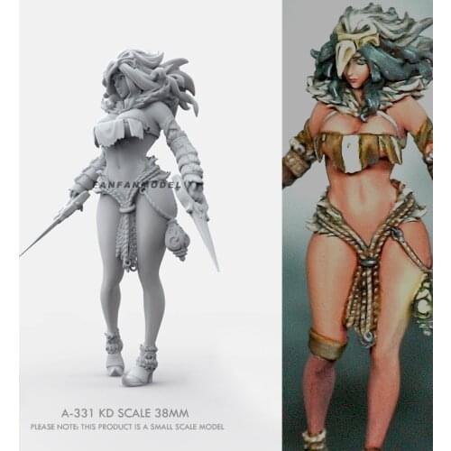 38mm Resin model kits Beauty Soldier figure self-assembled A-331