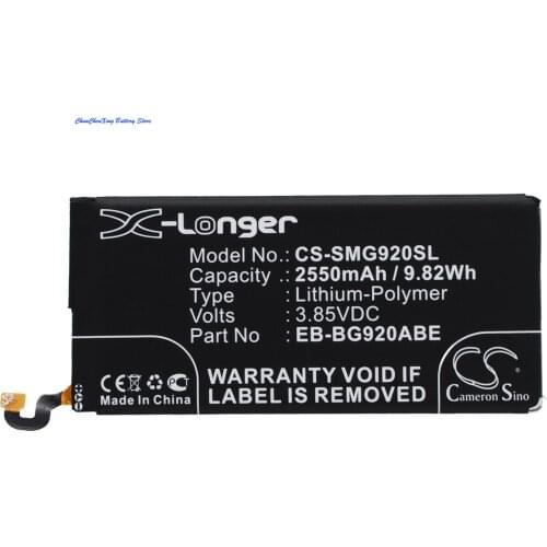 Cameron Sino 2550mAh Battery EB-BG920ABE for Samsung Galaxy S6, SM-G920,G9200,G9208,G9209,G920A,G920D, G920F,G920P,G920R,G920S