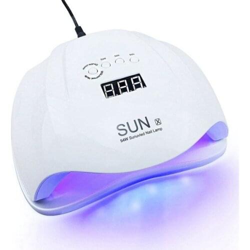 Sun X 54 W Nail Gel Dryer Machine Uv Led Lamp For Nail Dryer Professional White Light Polish Machine Fast Dryer Nail Art Tools E