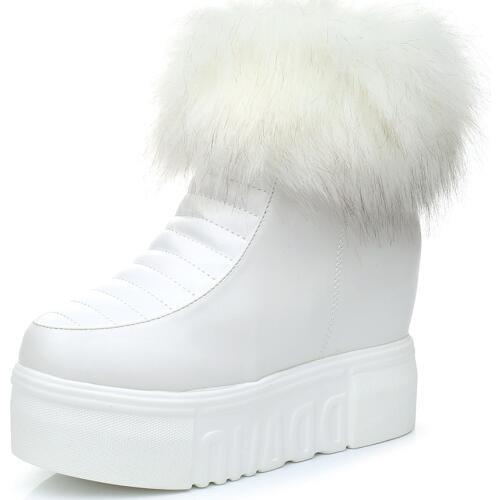 White thick-soled snow boots increase the cotton shoes wedges and wild short boots plus velvet warm womens boots winter
