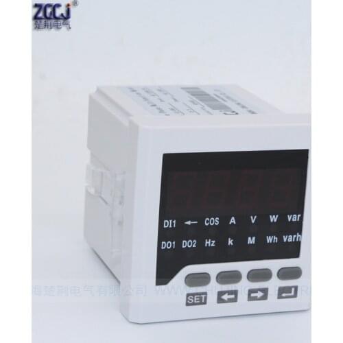 Digital panel power meter with RS485 communication A V cos Hz var power actor meter Single phase multifunction power meter