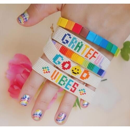 Go2boho Boho Bracelet For Women Miyuki Bracelets For Girls Jewelry Handmade Friendship Enamel Tile Jewellery Rainbow Pulseras