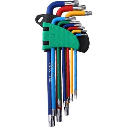 KKmoon Long Arm Allen Wrench Set 9 Different Sizes Universal Wrenches L-Key Chrome Vanadium Steel Metric Hex Key Kit