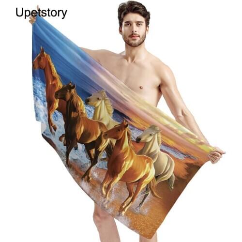 3d Crazy Horse Print Towel Set Home Bath Towels for Adults Face Towel Thick Absorbent Luxury Bathroom Towels Toalha De Praia