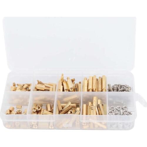 240Pcs Brass M2 M3 Hex Standoff Nut Screw Kit for Communication Office Equipment Electronic Fasteners
