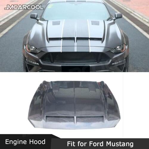 Carbon fiber/FRP Unpainted Engine Hood Case for Ford Mustang 2.3 5.0 2018 UP Auto Car Decorations