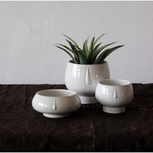 Nordic ins abstract human face face vase ceramic living room flower arrangement floral home decoration succulent flower pot