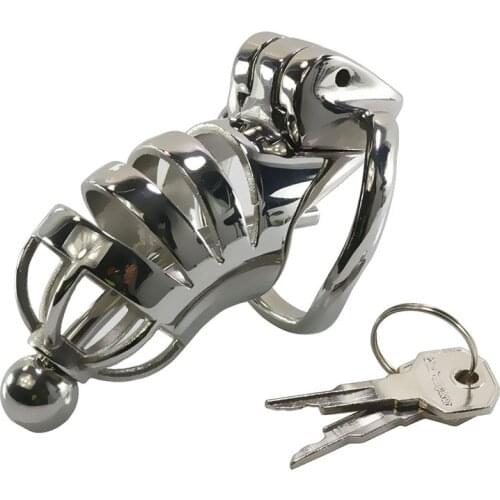New Steel Male Chastity Device Cock Cage With Urethral Plug Chastity Cage Penis Lock Dick Cage Toys For Man adult toys