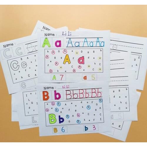 Educational Toys for Children A-Z Wooksheet Classroom Decoration Learn English Books Color Painting Exercise Book Learning Toys