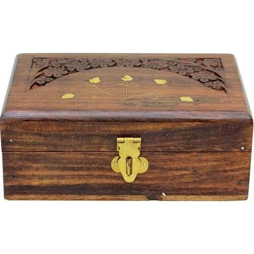 Authentic Wooden Carved Box 10 X15 Cm