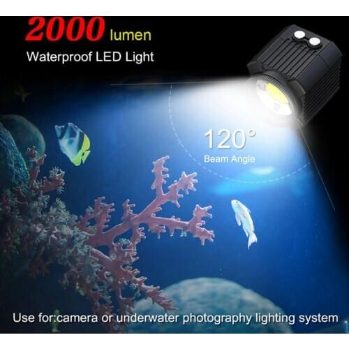 Hot Underwater Camera Flash 60M Waterproof Diving Fill Light 2000Lm For Hero 7 6 5 Action Video Cameras Accessories
