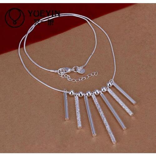 Silver plated pendant Necklaces for women Wedding jewelry brilliant for mother engagement