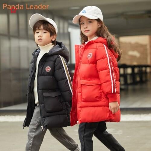 Russian Winter Down Cartoon Jacket for Girls Boys Warm Hooded Parka Thick Long Clothes Girls Snowsuit -20 Degrees Coats For Kids