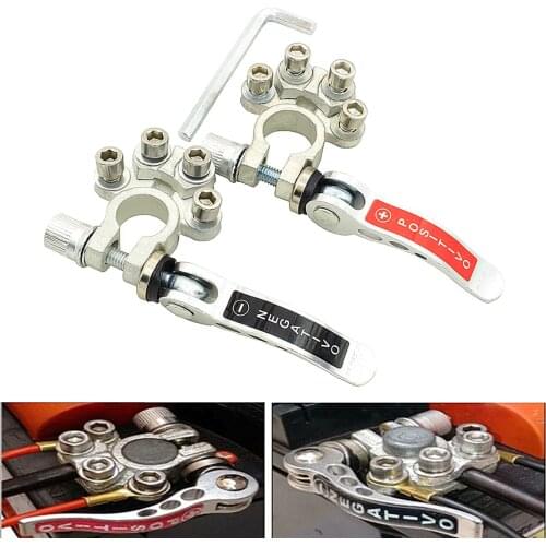 2PCS Quick Disconnect Car Battery Main Cable Post Terminal Shut-off Connectors for 12v 6v 24v Boat Race Car UTV Tractor Trucks