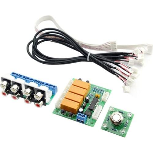 Relay 4-Way Audio Switch Board Relay Input Signal Selector Switching RCA Audio Switch Input Selection Board DIY Kits I1-001