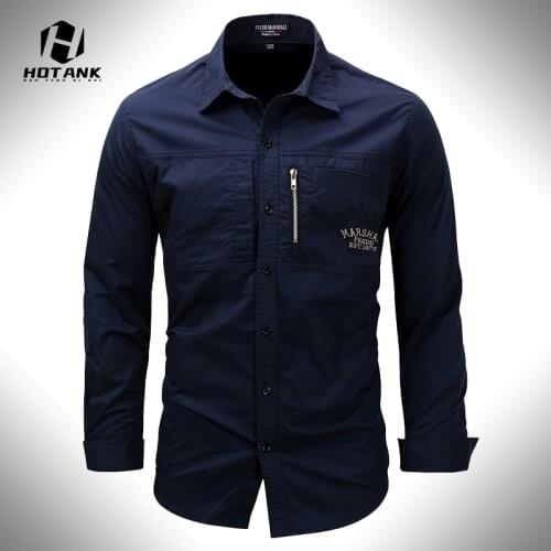 100%Cotton Mens Military Shirts Tactical Army Work Shirt Men Quick Dry Long Sleeve Zipper Performance Shirts 2021 Spring Autumn