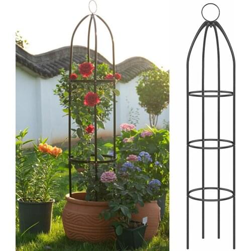 Detachable Climbing Vine Iron Rack Potted Plant Grow Support Frame Flower Vegetables Outdoor Garden Trellis Bracket Garden Decor