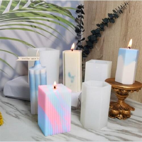 Diy Aromatherapy Candle Silicone Mold 3d Simple Fine Grained Rectangular Candle Making Supplies Christmas Resin Mold