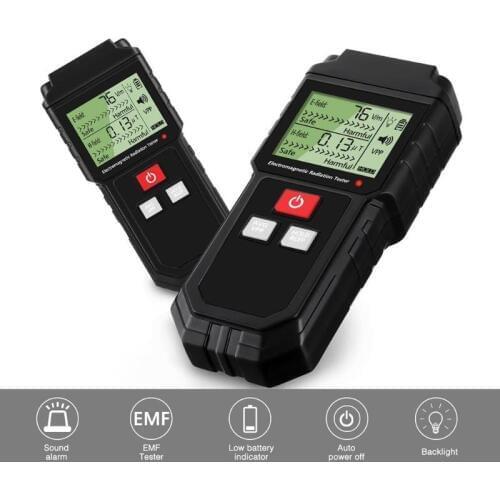 MT525 Electromagnetic Radiation Tester Electric Field & Magnetic Field Dosimeter Tester Sound and Light Alarm