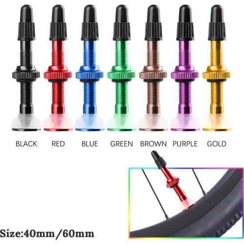 1pcs 40mm/60mm MTB Road Bike Extender Valves Ultra-light Aluminum With Tubeless Valve Core For Bicycle Accessories Bolany