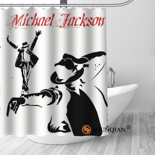 High Quality Custom Michael Jackson Shower Curtain Polyester Fabric Bathroom Curtain Hook Mildew Resistant Bathroom Decor