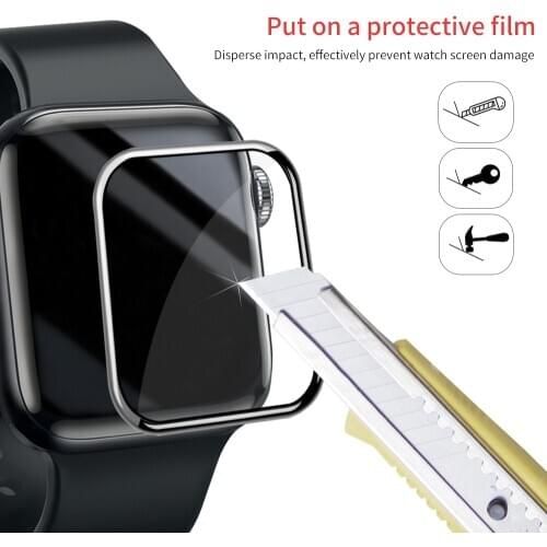Screen Protector Clear Full Coverage Protective Film for iWatch 4 5 40MM 44MM Not Tempered Glass for Apple Watch 3 2 1 38MM 42MM