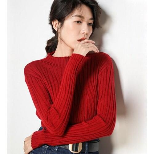 Women Cashmere Sweater Autumn Winter 2021 Warm Turtleneck Slim Easy Matching Fashion Thick Bottoming Knitted Pullover
