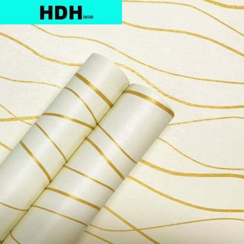 Gold Stripe Contact Paper Beige Wave Peel and Stick Wallpaper Modern Geometry Wallpaper Removable Self Adhesive Wallpaper