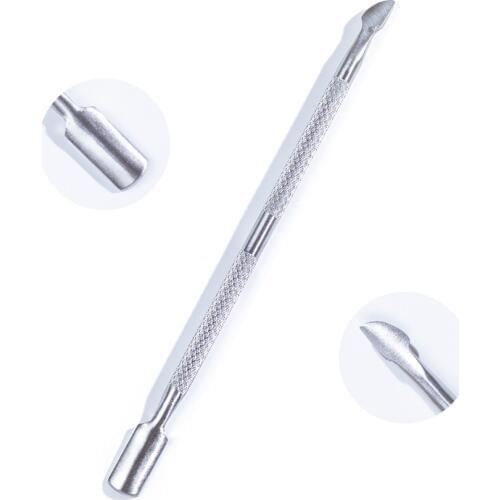 1 Pcs Dual-end Stainless Steel Nail Cuticle Pusher Spoon Remover Trimmer Dead Skin Nail Equipment Pedicure Care Sets Nail Tools