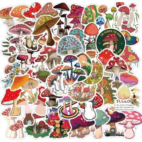10/30/50Pcs/Set Cute cartoon mushrooms Graffiti Waterproof Skateboard Travel Suitcase Phone Laptop Luggage Stickers Cute Kids