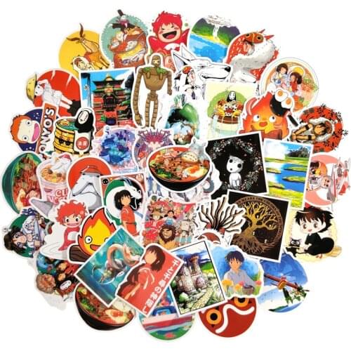 10/30/50pcs/Set Hayao Miyazaki Cartoon Anime Spirited away Stickers For Luggage Decal Computer Refrigerator Skateboard Trunk Etc
