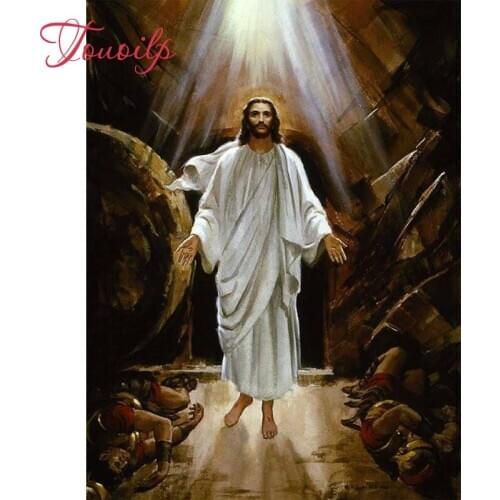 TOUOILP 5D DIY Diamond Painting Full Square/Round Drill "Religious Jesus" 3D Embroidery Cross Stitch Mosaic Home Decor