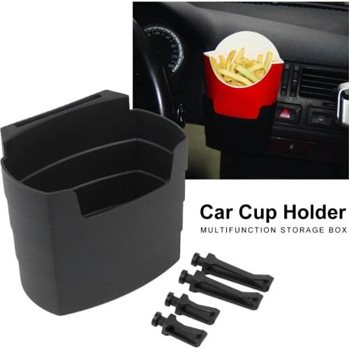 Car Cup Holder Multi-function Durable Auto French Fries Storage Box With Back Adhesive Car Storage Bucket Car Interior