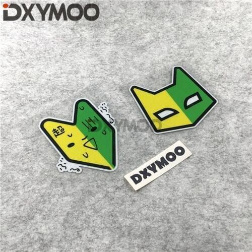Car Styling Funny Japanese Jdm New Driver Warning Safety First Mask Man Leaf Car Window Sticker Decals