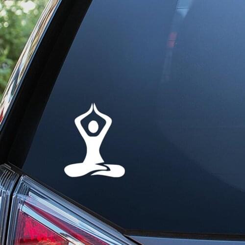 Black/Sliver Yoga Interesting Exercise Vinyl Car Window Decal Stickers Art Decor Car Body Decorative Waterproof S146