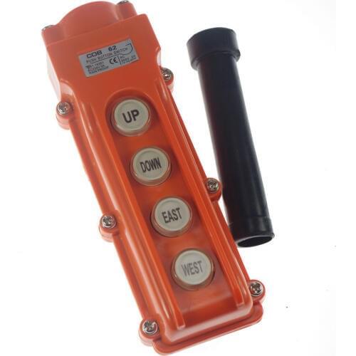 COB-62 Up Dwon 4 Ways Rainproof Hoist Push Button Switch for Hoist Crane Control 250V 5A