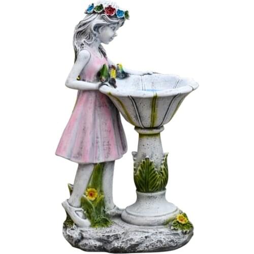 Fairy Girl Garden Statue, Solar Resin Figurine, Garden Sculpture Ornaments Outdoor Indoor Lawn Yard Patio Outdoor Decorations