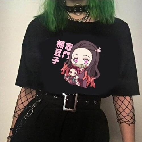 Demon Slayer Kamado Nezuko T-shirt Japanese Anime Tee Short Casual Loose Shirts Unisex